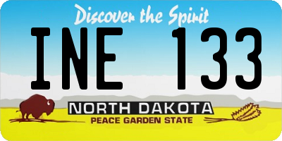 ND license plate INE133