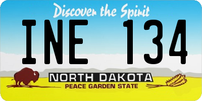 ND license plate INE134