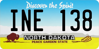 ND license plate INE138