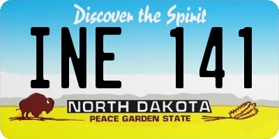 ND license plate INE141