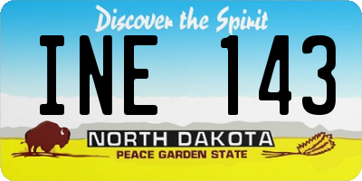ND license plate INE143