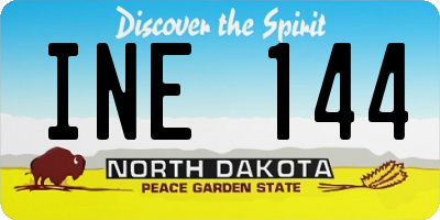 ND license plate INE144