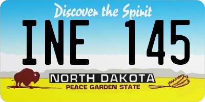 ND license plate INE145