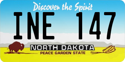 ND license plate INE147