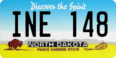 ND license plate INE148
