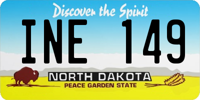ND license plate INE149