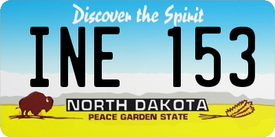 ND license plate INE153