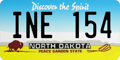 ND license plate INE154