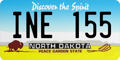 ND license plate INE155