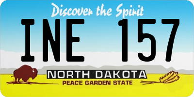 ND license plate INE157