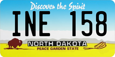 ND license plate INE158