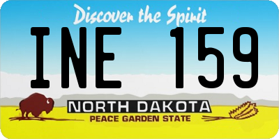 ND license plate INE159