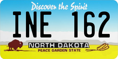 ND license plate INE162