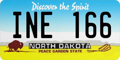 ND license plate INE166