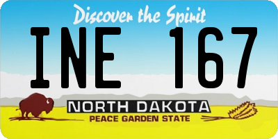 ND license plate INE167