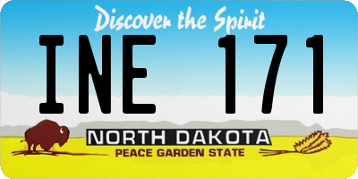 ND license plate INE171