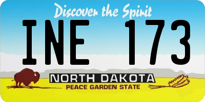 ND license plate INE173