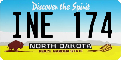ND license plate INE174