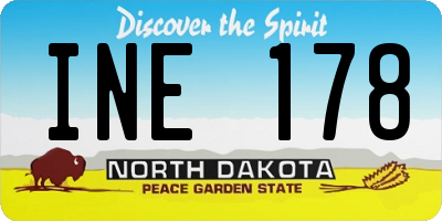 ND license plate INE178