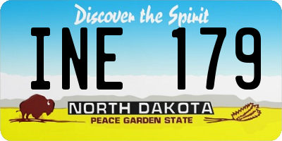 ND license plate INE179