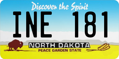 ND license plate INE181