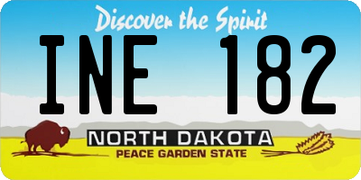 ND license plate INE182