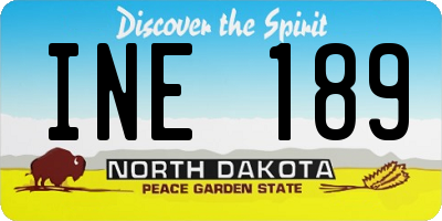 ND license plate INE189