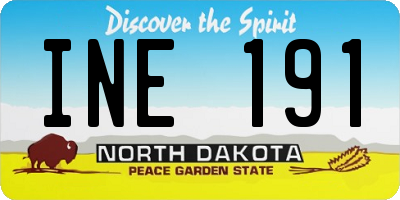 ND license plate INE191