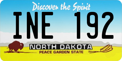 ND license plate INE192