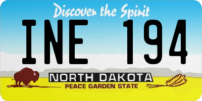 ND license plate INE194