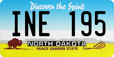 ND license plate INE195