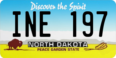 ND license plate INE197