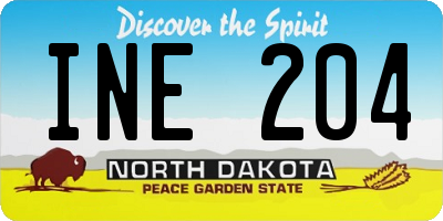 ND license plate INE204