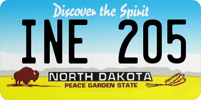 ND license plate INE205