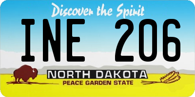 ND license plate INE206