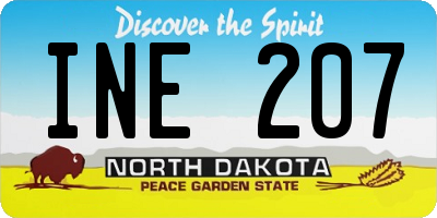 ND license plate INE207