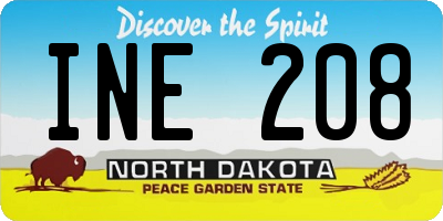 ND license plate INE208