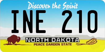 ND license plate INE210