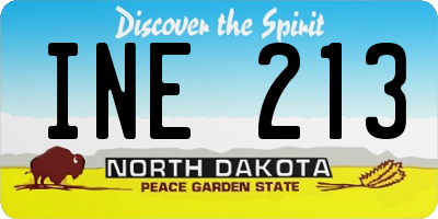 ND license plate INE213
