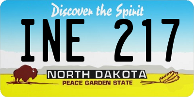 ND license plate INE217