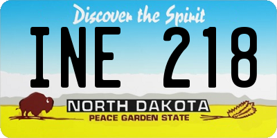 ND license plate INE218