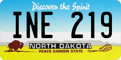 ND license plate INE219