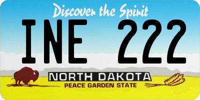 ND license plate INE222