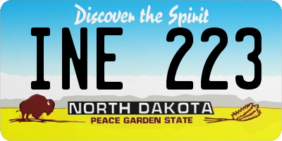 ND license plate INE223