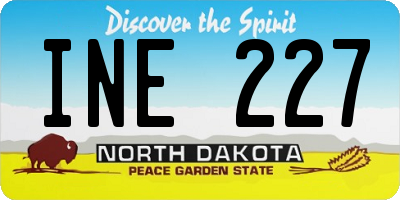 ND license plate INE227