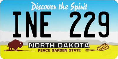 ND license plate INE229