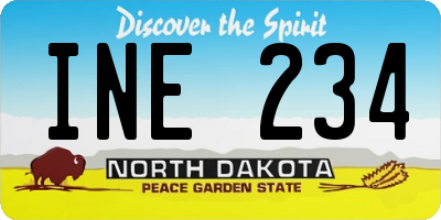 ND license plate INE234