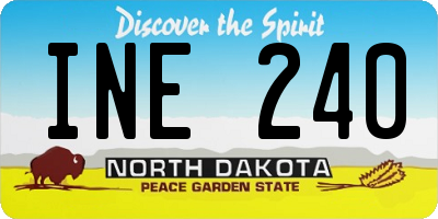 ND license plate INE240