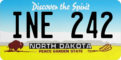 ND license plate INE242
