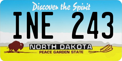 ND license plate INE243